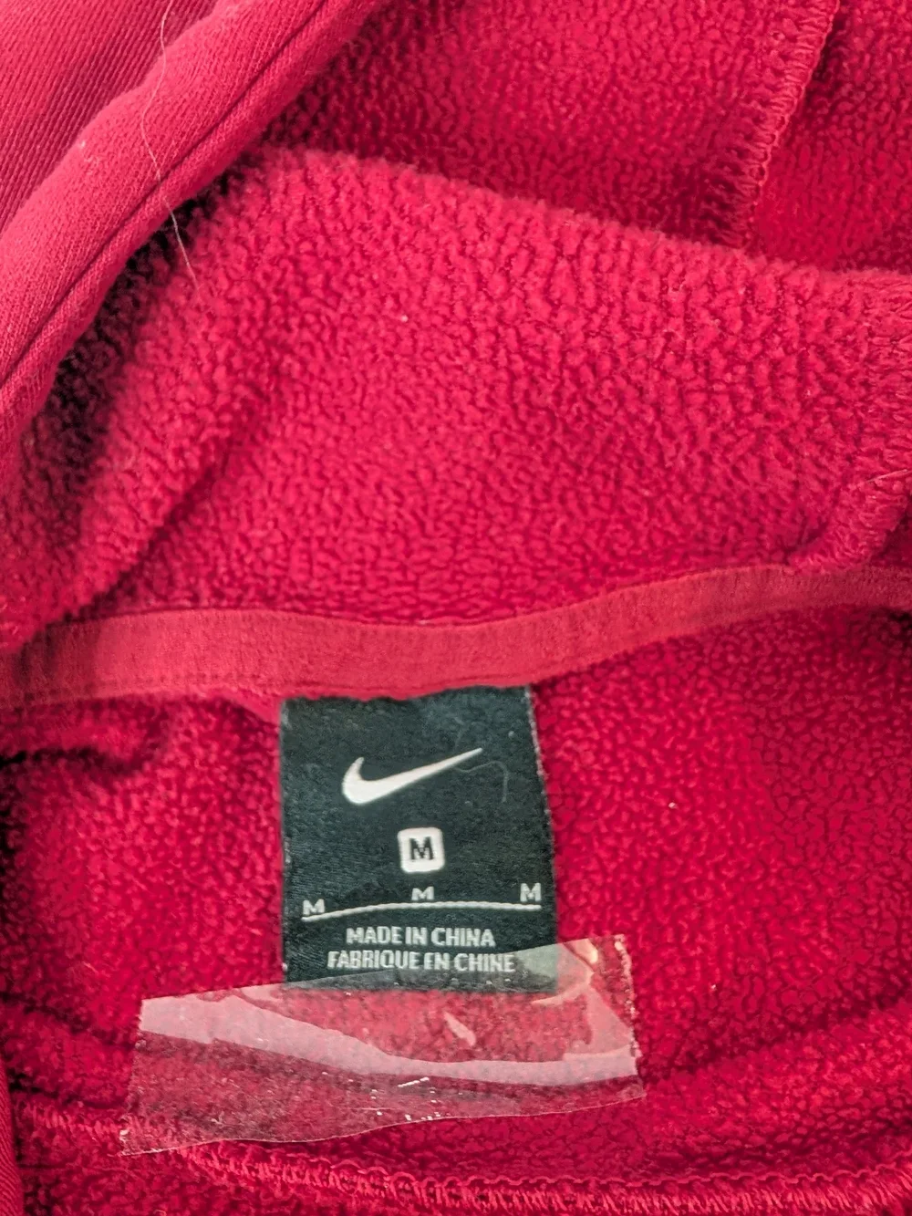 Nike Women's Medium Burgundy Cowl neck Hoodie with White Swoosh